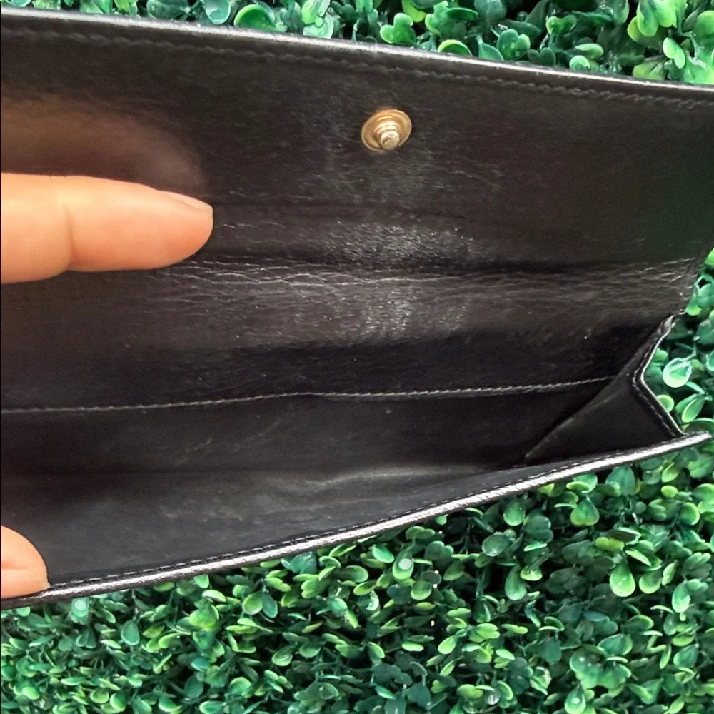 Gucci Authentic Black Embossed Clutch Wallet